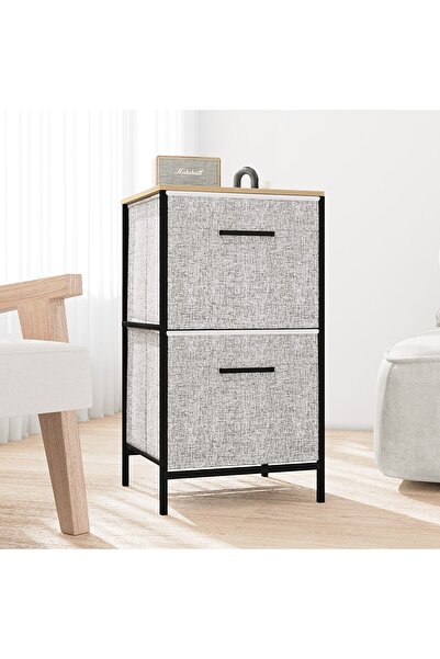 eportatif Çok Amaçlı Dolap 2 Çekmeceli Orta Boy Komodin Sehpa