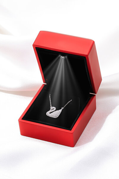 Linterna Silver 925 Ayar Gümüş Işıklı Kutuda Kuğu Kolye