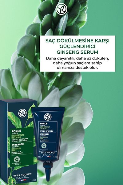 Yves Rocher Ginseng Serum - Anti-Hair Loss, Strengthening - Vegan-75 ml