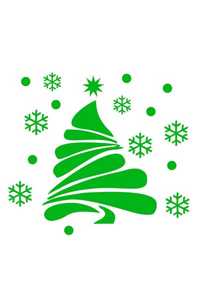 New Jargon Αυτοκόλλητο Starry Christmas Tree Decal Διακοσμητικό 88x100cm - Πράσινο
