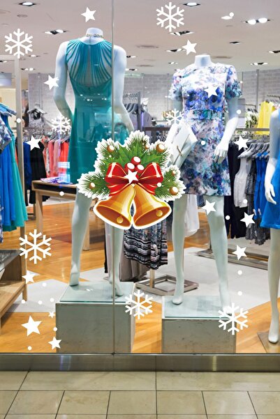 New Jargon Ornament de clopoțel de Anul Nou cu panglică și pastă autocolant p...