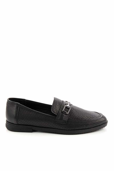 Bambi Schwarze Damen-Loaferschuhe aus echtem Leder K 01586213603