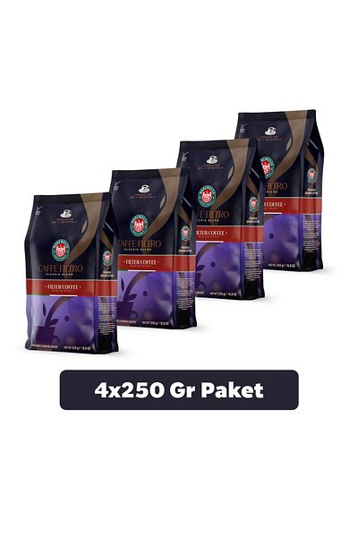 Mare Mosso Caffe ê Vendite Caffe Filtro Clasico Filter and Espresso 4X250 Gr. (Core or Ground) Coffee