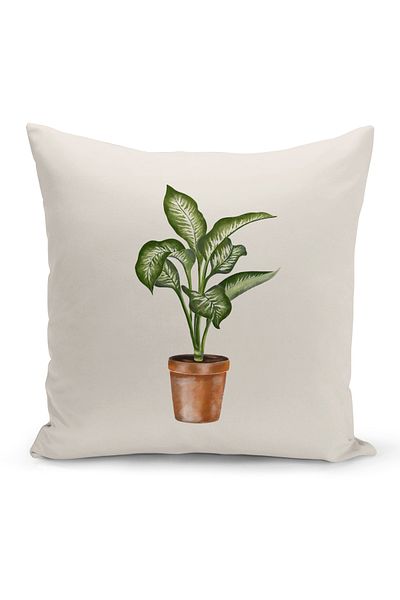 Bertille Home Set de 3 huse de pernă pentru pernă, cu imprimeu digital pe două fețe, seria Flower Spring (primăvară)