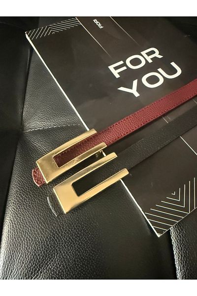 Fiori Curea subțire pentru femei cu cataramă aurie de design, centură de haină, centură de cămașă, centură de rochie