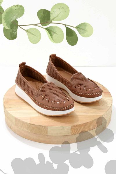 Bambi Taba Leather Women's Casual Shoes K01908845003
