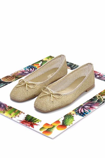 Bambi Gold Glitter Mesh Women's Ballerina Ballet K 01641167522