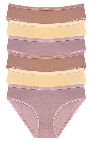 Newlilla 1008 Jacquard Elastic Bato Women's Pack of 6 Panties
