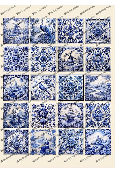One Little Happiness Decorative Tiles Sticker Set Suitable for Planner Agenda Bullet Journal