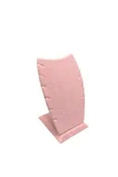MeGass Dekor Model Suede Fabric Pink Color 12/8 Cm Necklace - Chain Stand