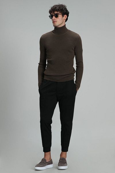 Lufian Grant Men's Full Fisherman Sweater Camel Hair