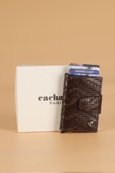 Cacharel 0270 Ανδρικό Πορτοφόλι Μηχανισμού Γνήσιο Δέρμα ΚΑΦΕ