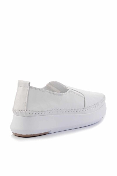 Bambi Bílé kožené dámské boty pro volný čas K01908005803