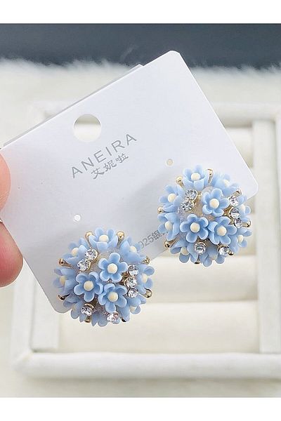 DS DİAMONDSHOP New Season Earrings with Flower Figure Bykp- 202505705