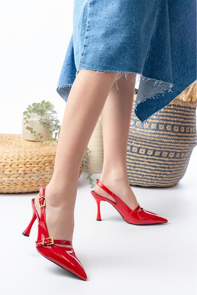 Egepass Eliz Single Band Elegant Women's Heeled Shoes with Elegant Buckle