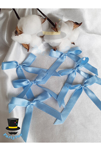 PartyPoo Μπλε Σατέν Κορδέλα Φιόγκος 20 Τεμάχια Μεσαίου μήκους