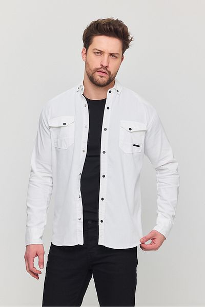 YXC Men's Slim Cut Cotton Jeans Shirt
