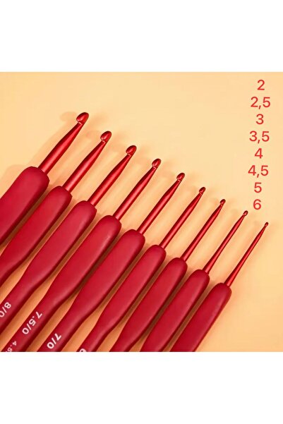 OZN AKSESUAR Silikon Saplı Kırmızı Tığ seti 8 adet