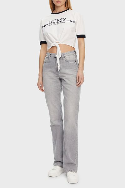 Guess Knot T-Shirt Women White Crop V5Gi05I3Z14-G011