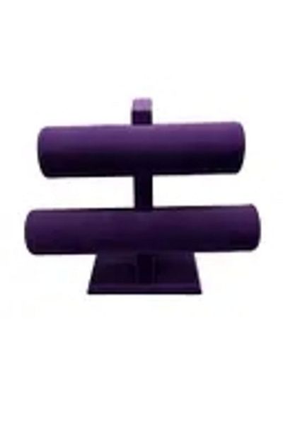 MeGass Dekor Domestic Production Suede Finish Purple Color 26/18cm Two Stage Watch Bracelet Display Stand