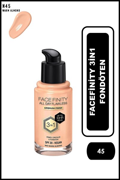 Max Factor FACEFINITY 3IN1 FDT NO:45 WARM ALMOND