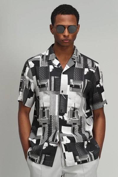 Lufian Ανδρικό Smart Shirt Resort Fit Μαύρο Veron