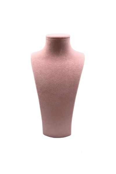 MeGass Dekor Suede Fabric Pink Color 25/12 cm Necklace Choker Chain Jewelry Display Manikin