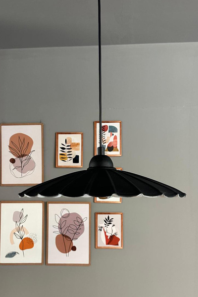 Bamyum Risso Siyah Metal Büyük Avize Tekli Rustik Cafe Mutfak Modern Sarkıt Aydınlatma