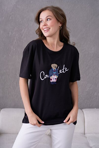 Oasis Ведмедик з вишивкою, великий розмір/оверсайз футболка