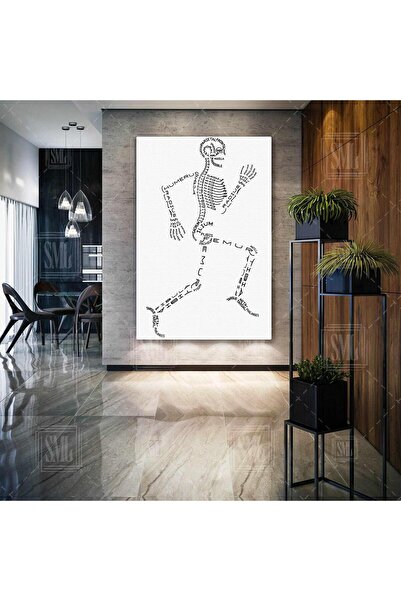 SML TABLO İskelet Sistemi Tıp Eğitimi Kemik İsimleri Dikey Kanvas Tablo