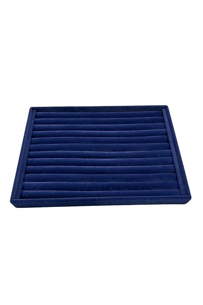 MeGass Dekor Domestic Production Large Size Suede Fabric Navy Blue Color 34 cm / 24 cm Sausage Ring Display Stand