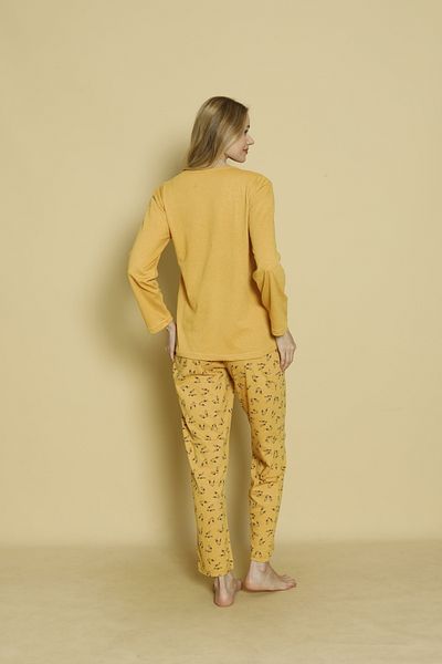 CALİA Set pijamale cu mânecă lungă din bumbac pieptănat pentru femei