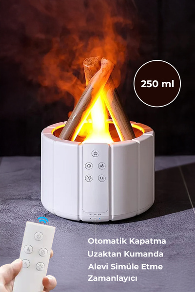 DEMPOWER Kamp Ateşi Görünümlü Uzaktan Kumandalı Buhar Makinesi 250ML