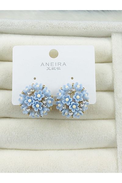 DS DİAMONDSHOP New Season Earrings with Flower Figure Bykp- 202505705