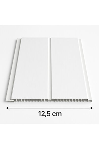 Nalbur Diyarı Fugalı Beyaz Plastik PVC Duvar Tavan Lambiri 12,5cm X 1 Metre (10 adet) - 1,25 Metrekare