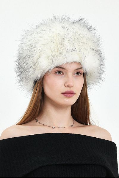 Fluffy Turkey Winter Russian Style Hat - Fluffy Heart / Sunny Fur Pullover (58-60 cm)