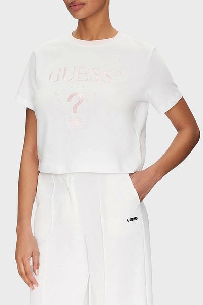 Guess Tricou alb pentru femei Filanta Crop Tee V5gı18ı3z14-g011