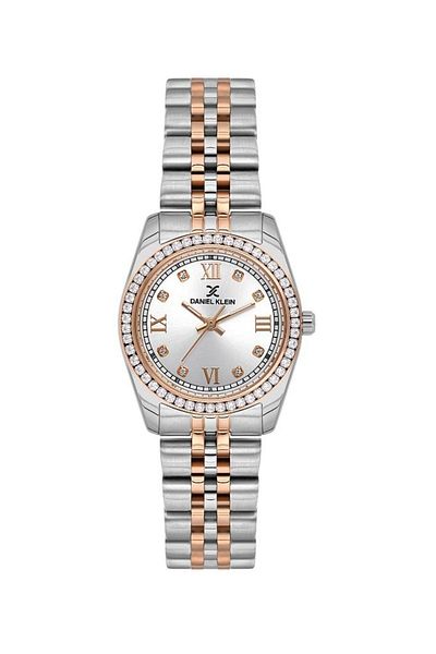 Daniel Klein Dke.1.10663-9 Stone Design 3 Atm Water Resistant Rose-Silver Women's Wristwatch