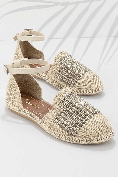 Bambi Espadrile de damă de culoare platină - piele K 01823170716