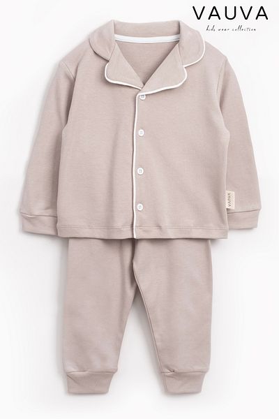 Vauva Baby Girl and Boy Pajamas Set 100% Cotton Front Button Nightgown Set