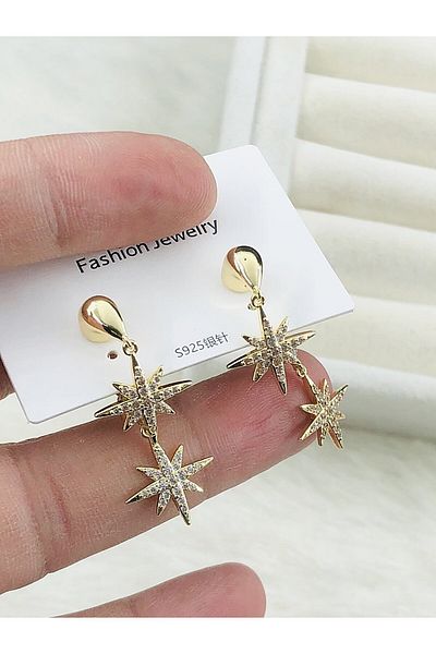 DS DİAMONDSHOP Zircon Stone Slanted Polar Star Coupon Uniftesi (Bykp- 202505698 ) New Season
