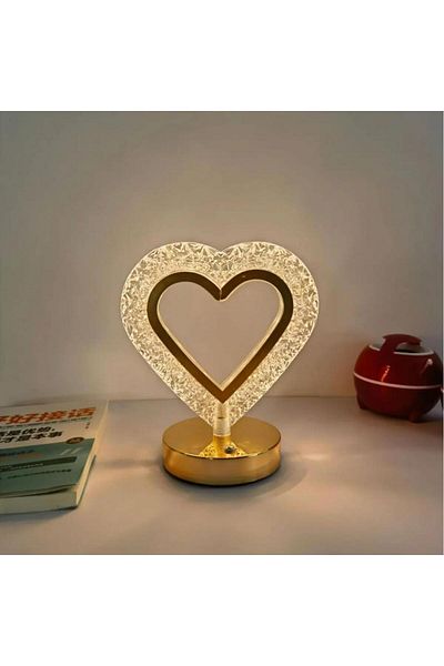 Generica Touch-activated, 3-level lighting and charging heart-shaped light decor stand, 16 x 19 cm