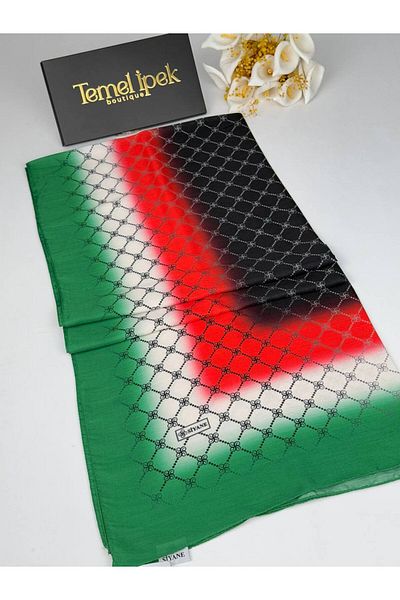 Siyane شال قماش قطني منقوش 75x190 سم