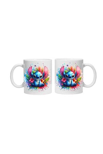 OEM Cana albă personalizată „STITCH 8”, INOVATIX®. 330 ml
