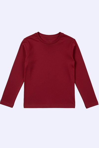 Perendi Tricou de bază unisex cu mânecă lungă 100% bumbac Vișine