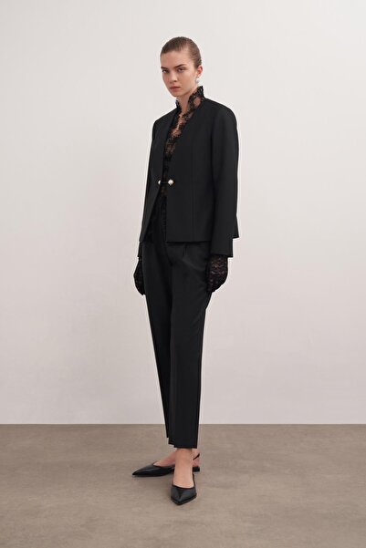 BİRELİN Havuç Form Yünlü Pantolon Siyah