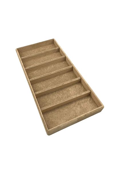 MeGass Dekor Εγχώριας παραγωγής Lefkoşa Μοντέλο Suede Fabric Milk Coffee Χρώμα 38cm /19cm Βάση Οθόνης Γυαλιών Συρτάρι