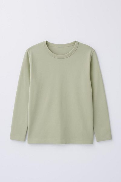 Perendi 100% βαμβακερό Unisex μακρυμάνικο μπλουζάκι Basic Khaki για κορίτσια και αγόρια