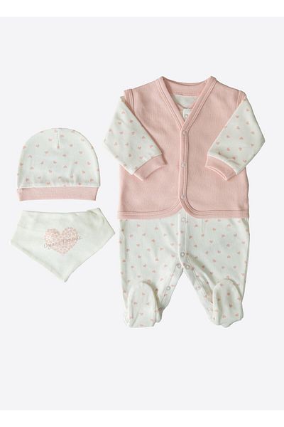kitikate Organic New Dreams 4-Piece Jumpsuit Set Pink