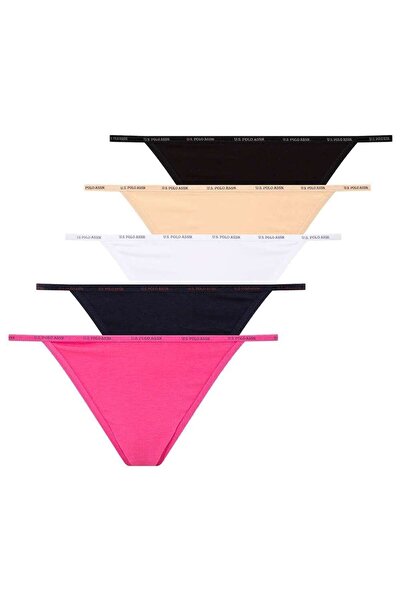 U.S. Polo Assn. Women's Fuchsia Multi-Colored 3-Piece Thong Slip Set - Fuchsi...